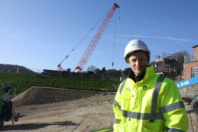 Tom Greenwood from the Canal and River Trust charity at Toddbrook Reservoir.