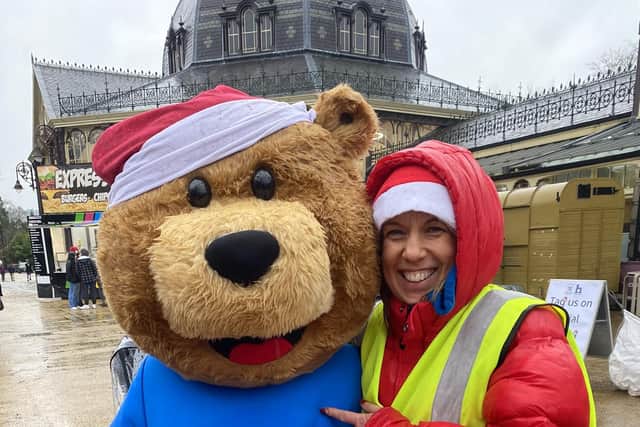 Event organiser Rachael with Blythe Bear. Photo Blythe House