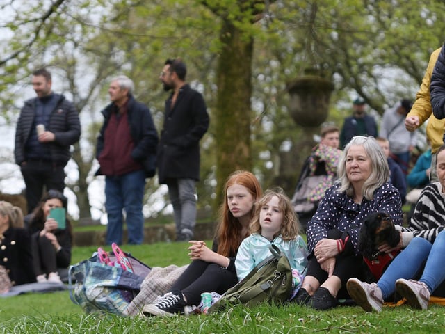 People watching the bands on The Slopes during Buxton's Spring Fair. Pic Jason Chadwick