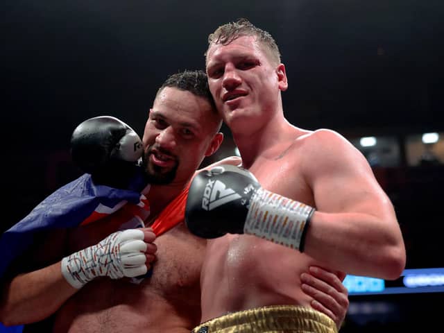 Joseph Parker with Jack Massey after their heavyweight clash on Saturday.