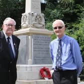 Poppy Appeal coordinator John Baker, pictured right with Royal British Legion colleague John Cooke, has led fundraising efforts to complete work on the memorial.