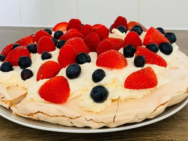 Kerrie Advani was successful in her first attempt at making a pavlova. Bravo!