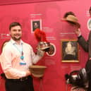 The Buxton Crescent Visitor Experience celebrates being shortlisted for a national award, Stefan Hales-Jozefczyk and Ben Offord in the Review Room which has a range a head gear to try on