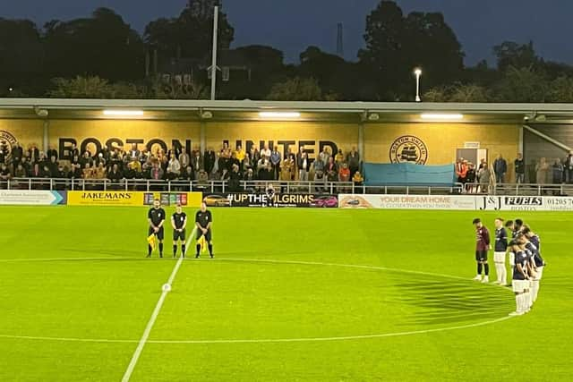 A minute's silence before Buxton's game at Boston to mark the death of the Queen.