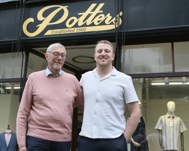 John with son Matt who has taken over the reins on the shop's 164th anniversary. Photo Jason Chadwick