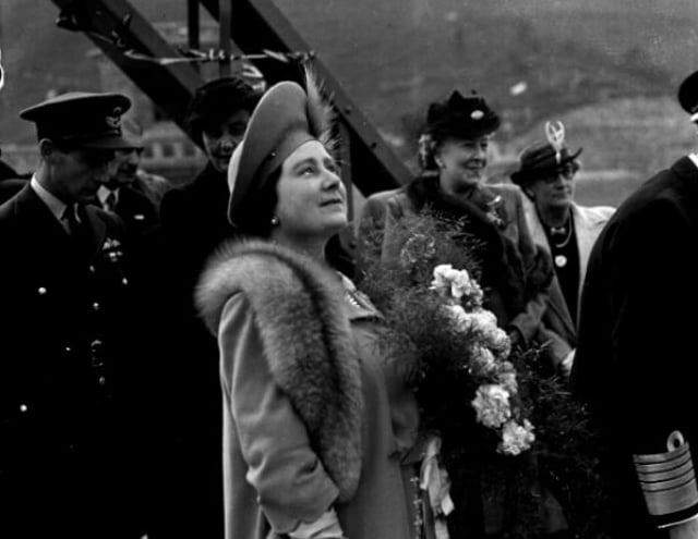 Her Majesty looking around Ladybower Reservoir on the official opening in 1947.