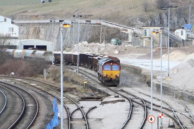 Changes to rail infrastructure Cemex's Dove Holes Quarry could potentially double the number of freight trains it is able to serve.