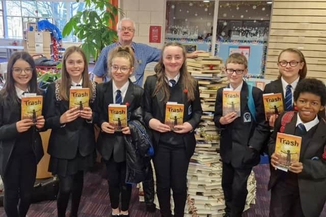 Andy Mulligan visited Buxton Community pupils as part of the schools reading for pleasure campaign. Pic submitted
