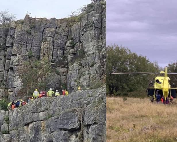 Edale Mountain Rescue was called to assist a climber, who had taken a 10 metre fall in the Horseshoe Quarry area of Stoney Middleton.  Despite wearing a helmet,  the climber sustained a serious head injury.