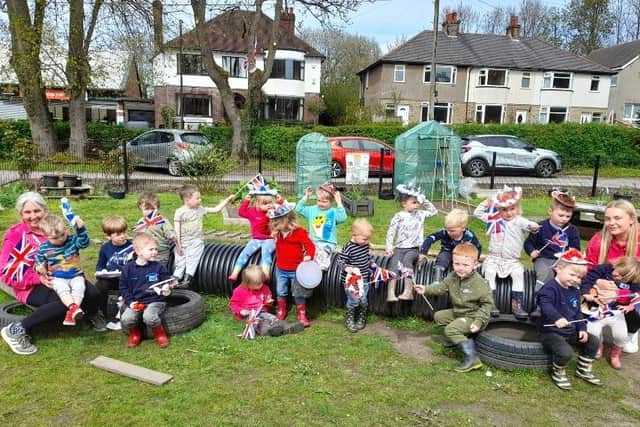 Youngsters at Bridgemont Nursery in Whaley Bridge had a day of celebration to mark the coronation. Pic Bridgemont Nursery