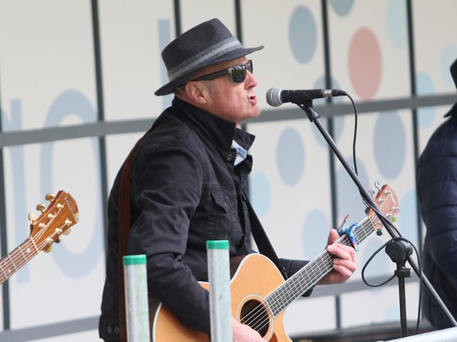 Bands played outside The Crescent during Buxton's Spring Fair. Pic Jason Chadwick