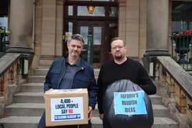 High Peak MP Jon Pearce, Left, And High Peak Borough Cllr Damien Greenhalgh Submitted A Petition To Derbyshire County Council Against Its Money Saving Plan To Close Glossop Waste Tip.