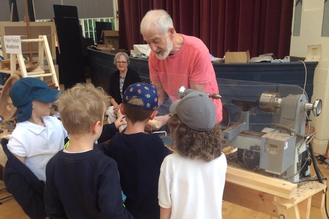 Woodturner Peter Nelson captivated his young audience at last year's show.