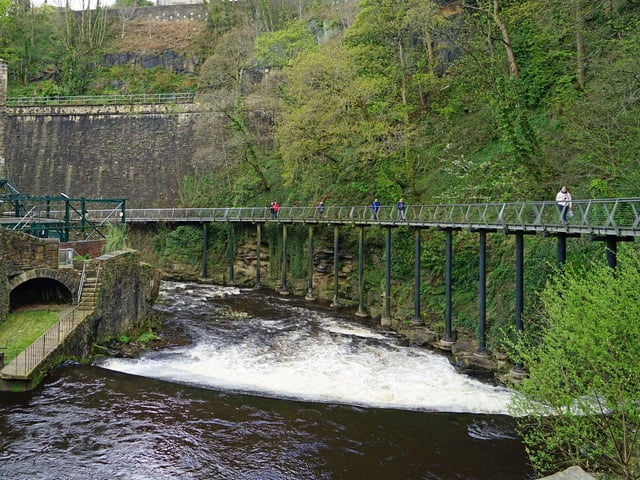 Why not take a trip to New Mills and stroll along the Millennium Walkway, which stretches over the River Goyt and takes you to the Torrs Riverside Park?