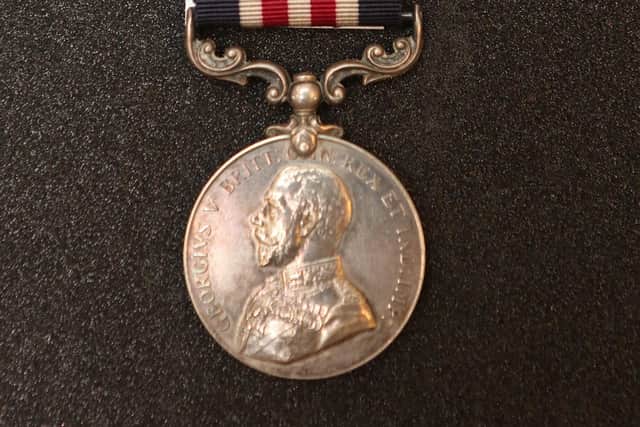The Military Medal gallantry award earned by local man Charles Gregory in WW1  