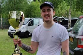 George Boothby with his National Indoor Championships trophy in Warrington.