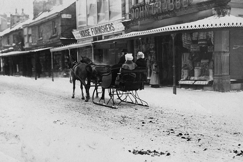 A sleigh ride in Buxton on 1st December 1908: