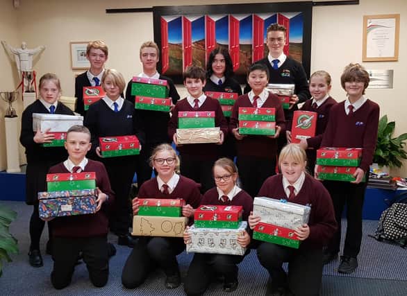 St Thomas More School, Buxton, filled boxes for Operation Christmas Child more than a decade ago. Photo submitted