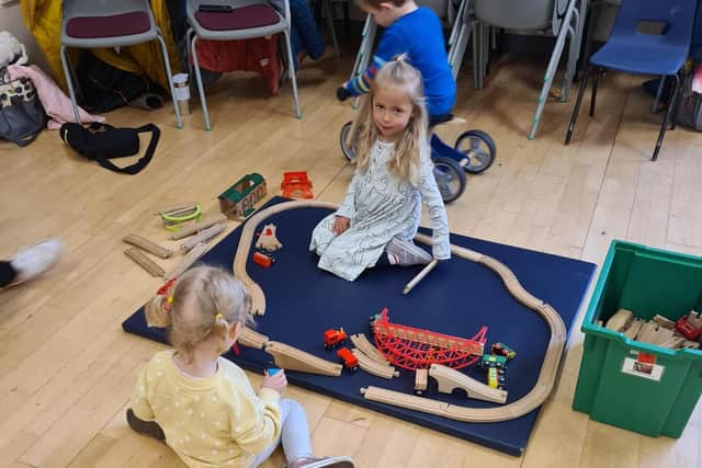 Little ones enjoying the recently re-opened toddler group at Chapel Primary School