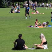 Enjoying the hot weather in Endcliffe Park in Sheffield. 