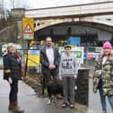 Independant traders from Whaley Bridge anxious to secure help during the road closure, Lisa Wharmby, Nev Clarke, Kate Sebire and Sara Webster