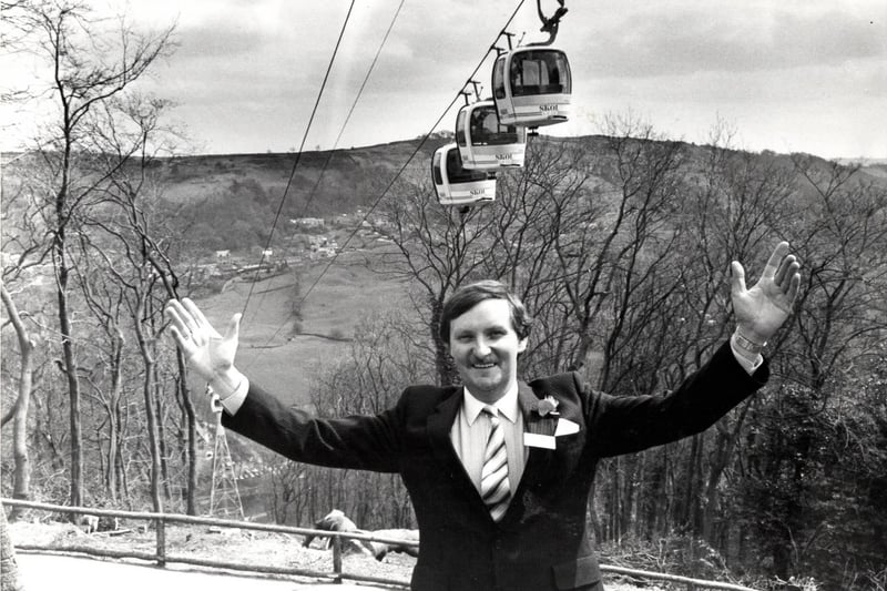Andrew Pugh at the Heights of Abraham cable car system in 1984.