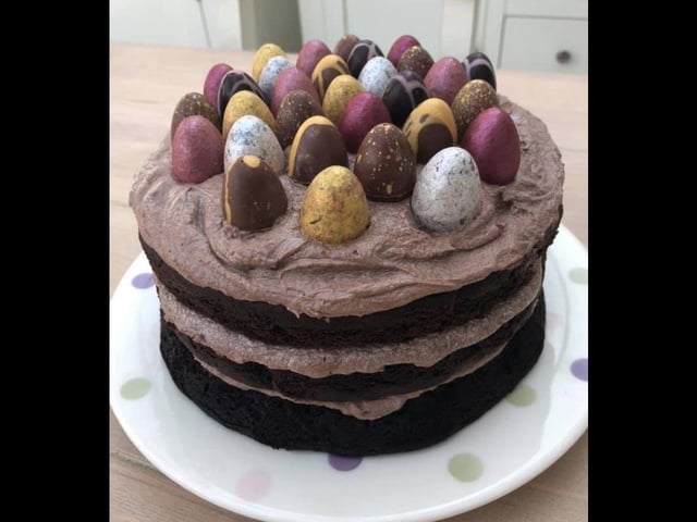 Claire Moorhead was understandably proud of her Cadbury's birthday cake. Well done!