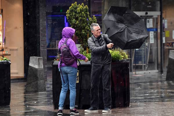 The Met Office has upgraded its yellow weather warning to amber for Friday as Derbyshire prepares for Storm Eunice (Photo by ANDY BUCHANAN/AFP via Getty Images)