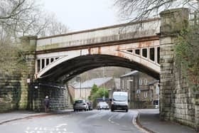 The Buxton Road railway bridge in Whaley Bridge need a £5.1m repair to a crack and will shut the road for ten weeks. Pic Jason Chadwick.