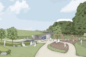 Artist impression of the reservoir and dam from the Memorial Park