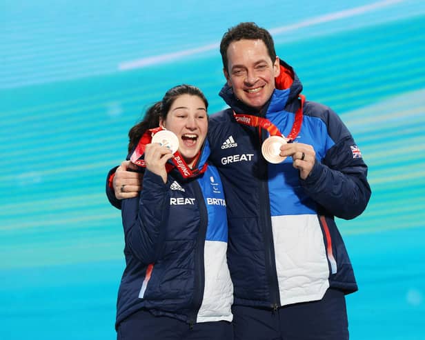 Menna Fitzpatrick and guide Gary Smith. (Photo by Alexander Hassenstein/Getty Images)