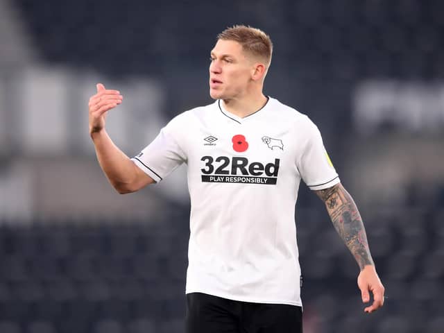 Martyn Waghorn was injured during Derby's defeat at Middlesborough. (Photo by Alex Pantling/Getty Images)