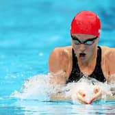 Abbie Wood takes part in the 200m breaststroke heat two in Tokyo on Wednesday. (Photo by Tom Pennington/Getty Images)