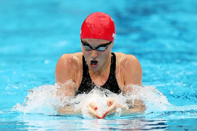 Abbie Wood takes part in the 200m breaststroke heat two in Tokyo on Wednesday. (Photo by Tom Pennington/Getty Images)