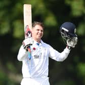 Matt Critchley hit the winnings runs to make it 1,000 runs for Derbyshire this season. (Photo by Nathan Stirk/Getty Images)