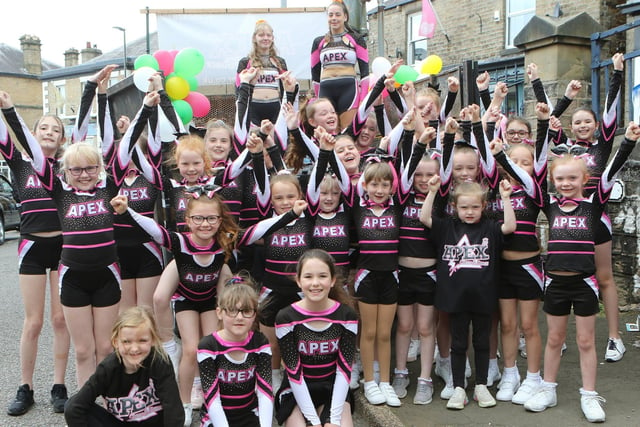 Apex Dance getting ready to dance as part of the New Mills carnival procession