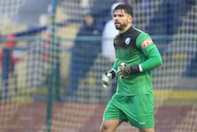 Buxton keeper Theo Richardson - fine early save in defeat.