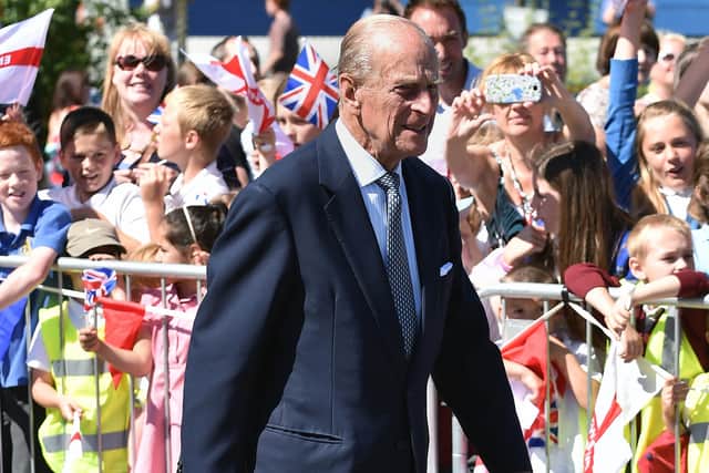 HRH Prince Philip, Duke of Edinburgh in Derbyshire in 2014. (Photo by Joe Giddens - WPA Pool/Getty Images)