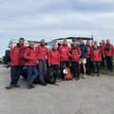 James Sleater and Ben Fogle meet Glossop and Edale Mountain Rescue Teams. Photo EMRT