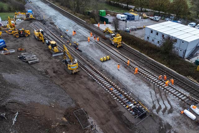 Almost four kilometres of new track have been laid in the valley so far. (Photo: Network Rail)