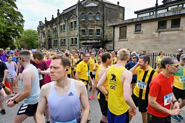 Runners milling around before the race. Pic Bryan Dale