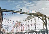 The controversial black head on the Ashbourne pub sign that has been taken down this week. Photo: Google Earth