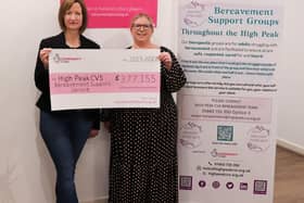 Liz Fletcher and Donna Wren from the High Peak CVS bereavement group which has just secured £377,000 of National Lottery funding to allow the group to continue for the next four years. Pic submitted