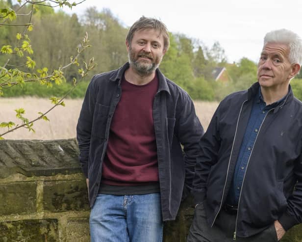 Hugh Peak photographer Andrew Brooks and poet Ian McMillan credit: Jackson Brooks
