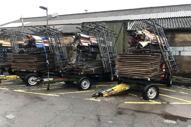 The trailers also had tyres slashed meanin Buxton Market had to cancel the first markets of the year as the team could not set up. Pic submitted