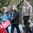 Buxton Remembrance Service, the Scouting movement lay their wreaths
