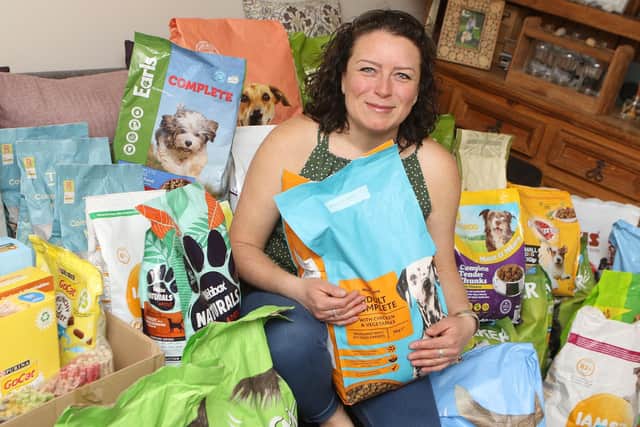 Louise Caine is collecting pet food and items for animals left behind in Ukraine