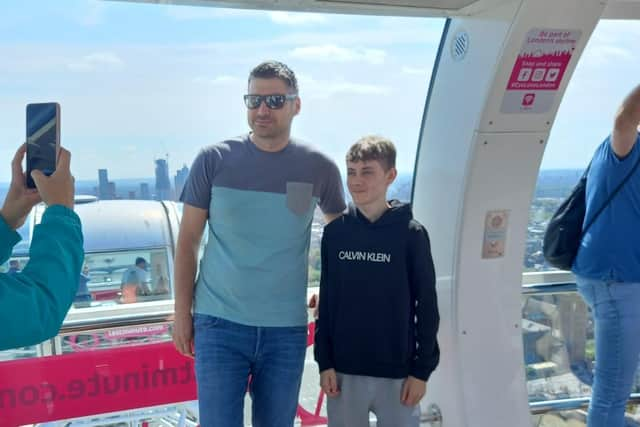 The two families spent the day together sightseeing around London.