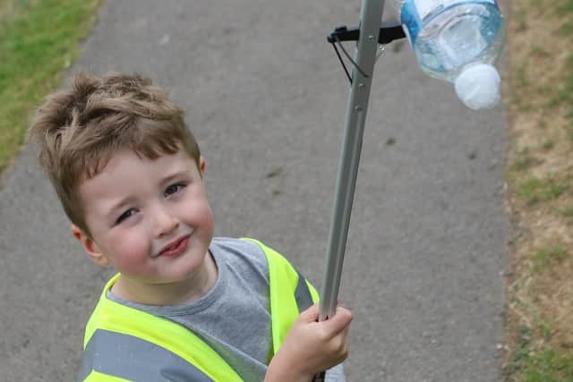 Five year old litter picker Jason Burgess