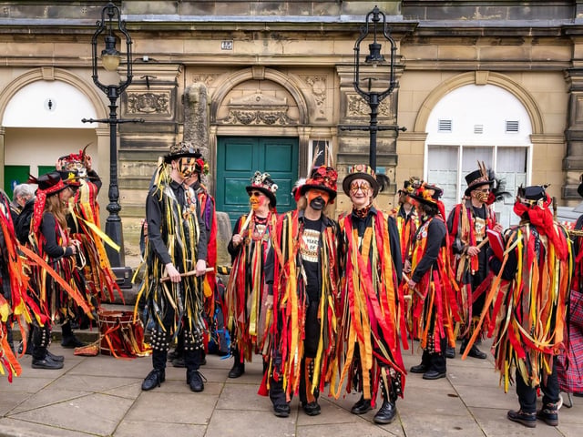 The Powderkegs Morris Dancers entertained on the Market Place. Pic David Dukesell